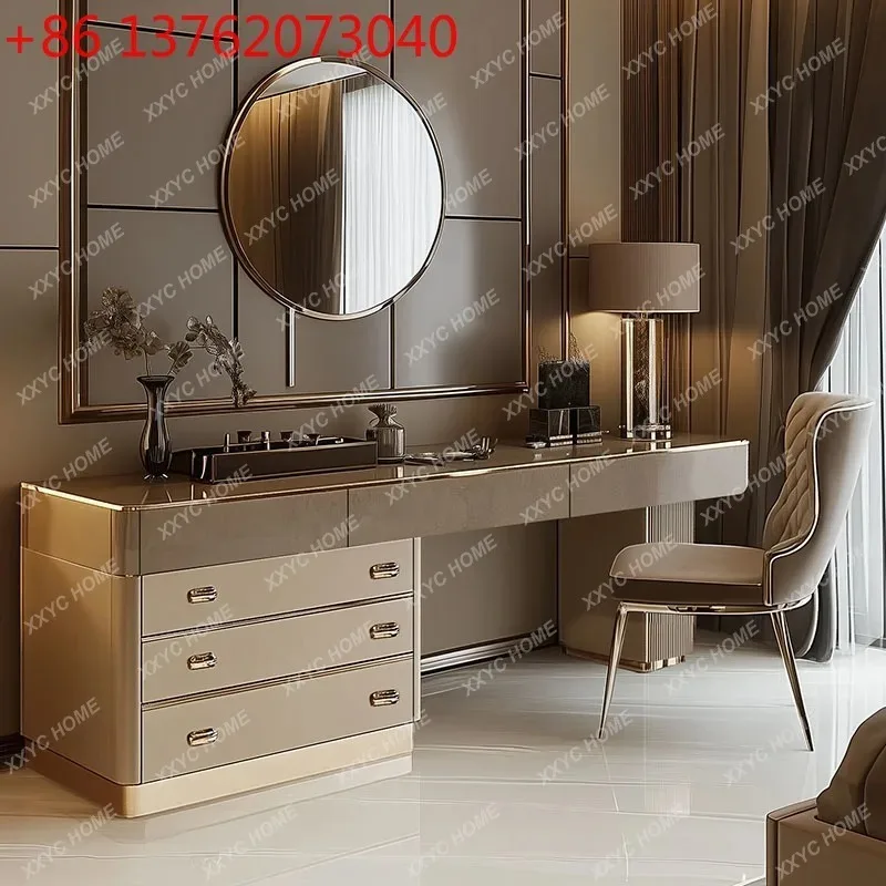 Beauty Makeup Vanity Set - طاولة زينة خشبية كاملة بتصميم شمالي