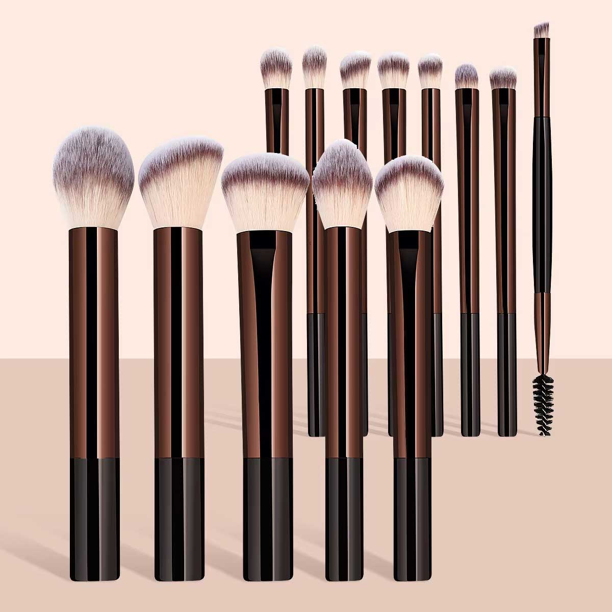 Huda Beauty Makeup Brush Set - 13 قطعة مجموعة فرشاة للمكياج الأساس