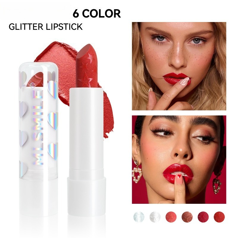 Beauty Makeup Store - أحمر شفاه لامع مرصع بالنجوم يدوم