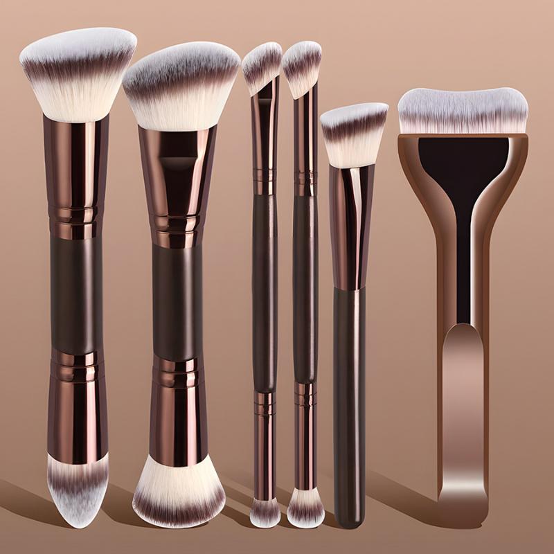 Huda Beauty Makeup Brush Set - مجموعة فرش مكياج للوجه برأسين، فرشاة