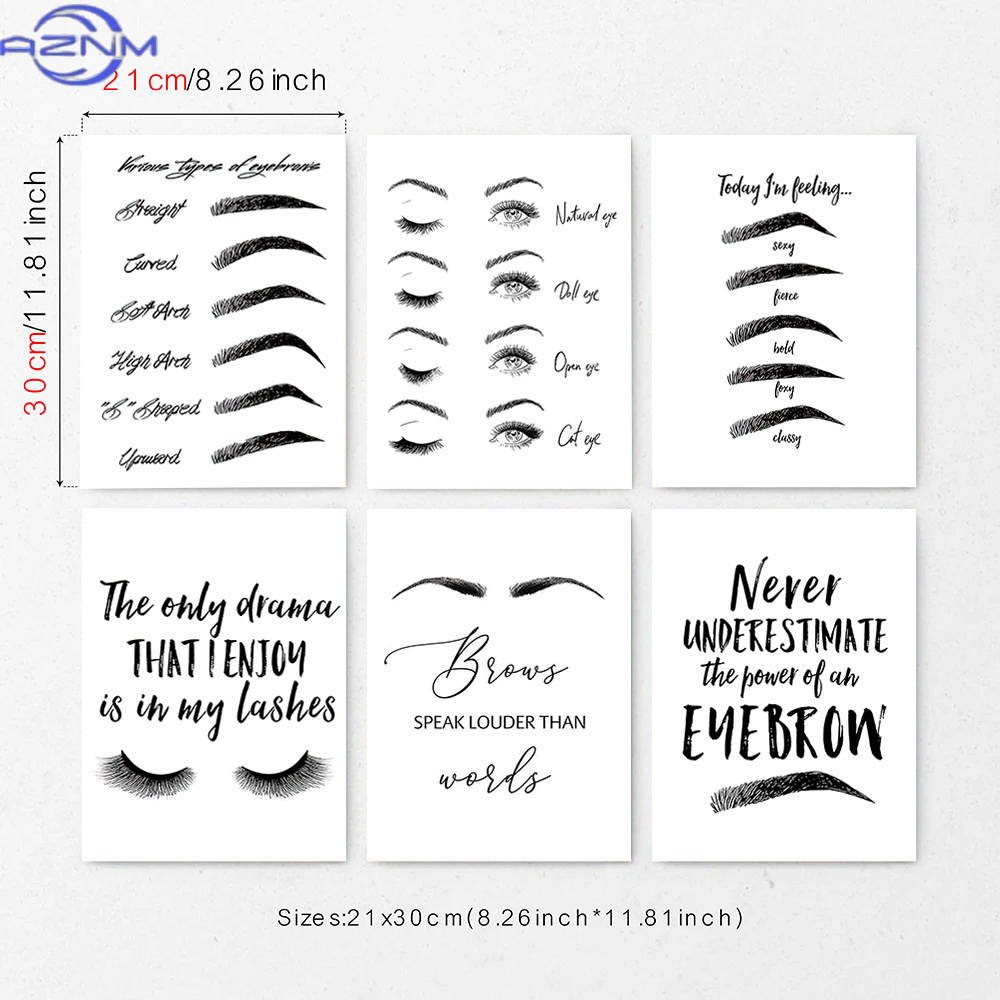 Makeup Is Beauty Quotes - مجموعة من 6 لوحات فنية جدارية