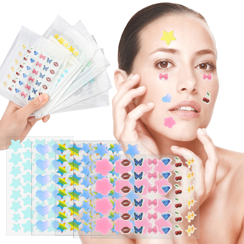 Beauty Of Makeup - لاصقات كرتونية ملونة لعلاج حب الشباب،