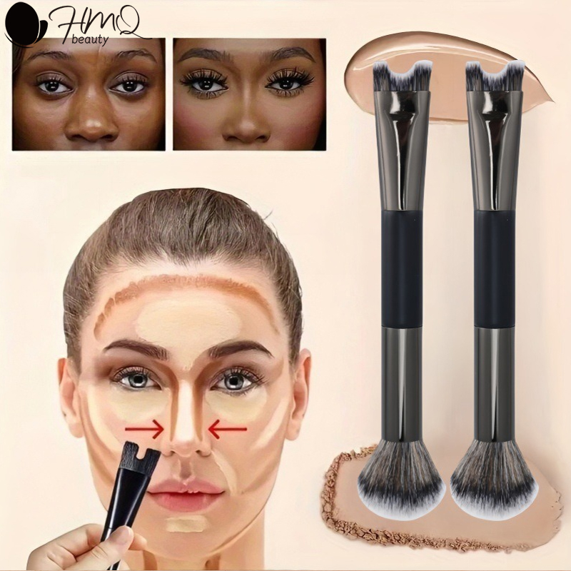 Huda Beauty Makeup Brush Set - U-شكل المزدوج رئيس فرشاة للمكياج الأنف