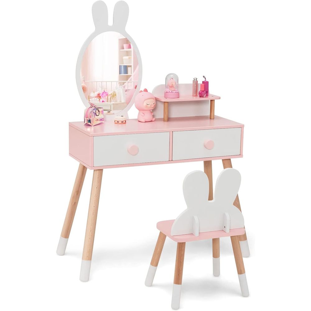Beauty Makeup Vanity Set - طاولة تجميل خشبية للأطفال من EY