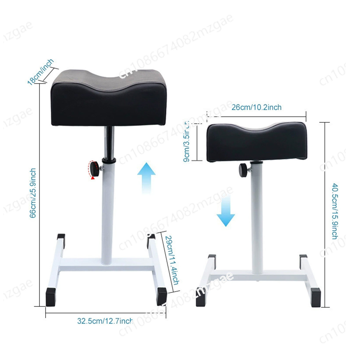 Beauty Makeup Chair - إطار قابل للتعديل لمسند القدمين الدوار،