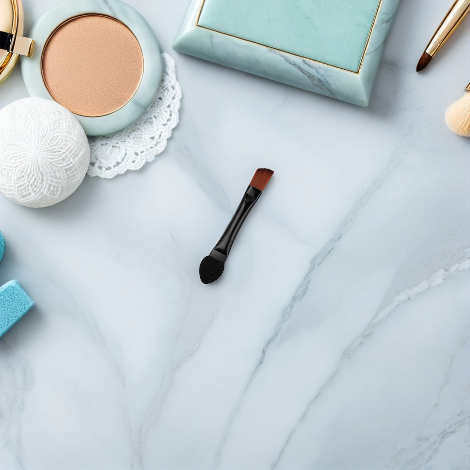 Beauty Makeup Tools - 50 قطعة فرشاة مزدوجة الأطراف مائلة