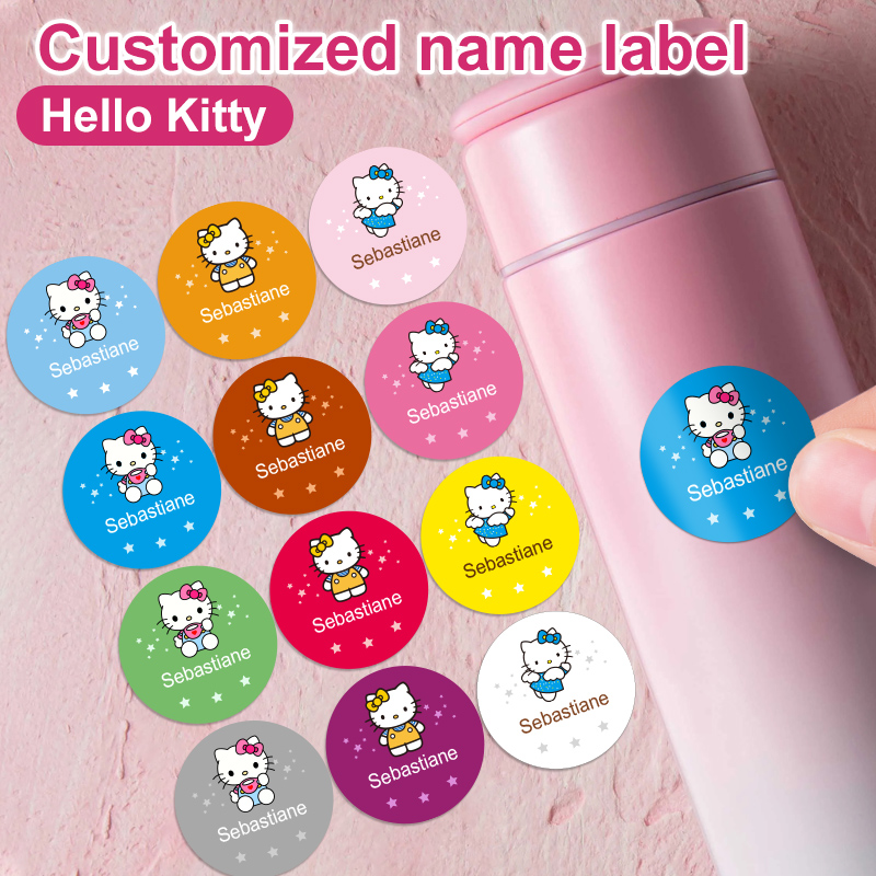 Beauty Makeup Palette - ملصقات اسم Hello Kitty المخصصة -