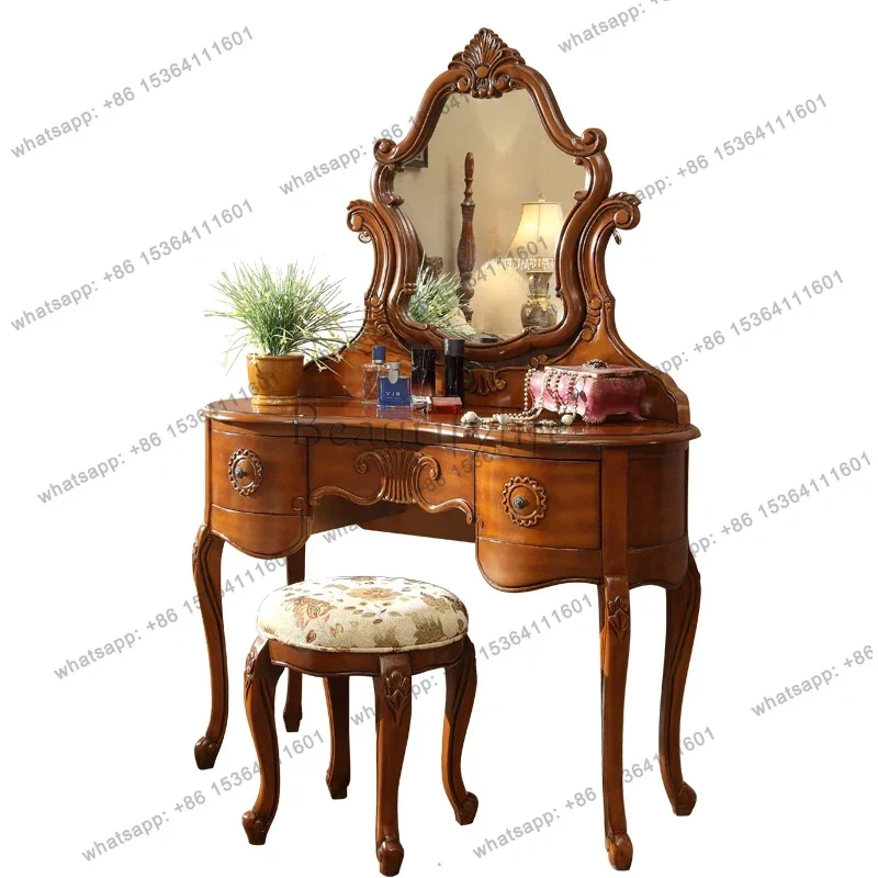 Beauty Makeup Vanity Set - Yj9 البني تخزين الغرور الجدول الجمالية