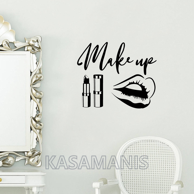 Makeup Is Beauty Quotes - ماكياج إقتباس ملصقات فنية جدار صالون