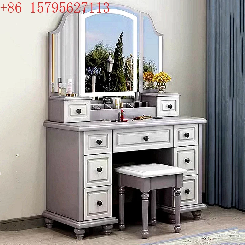Beauty Makeup Vanity Set - طاولة تجميل كاملة مع تخزين، طاولة