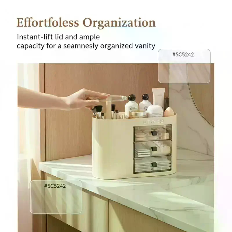 منظم مكياج بآلية رفع تلقائي، ط - مراجعة Beauty Makeup Vanity Set وسعره