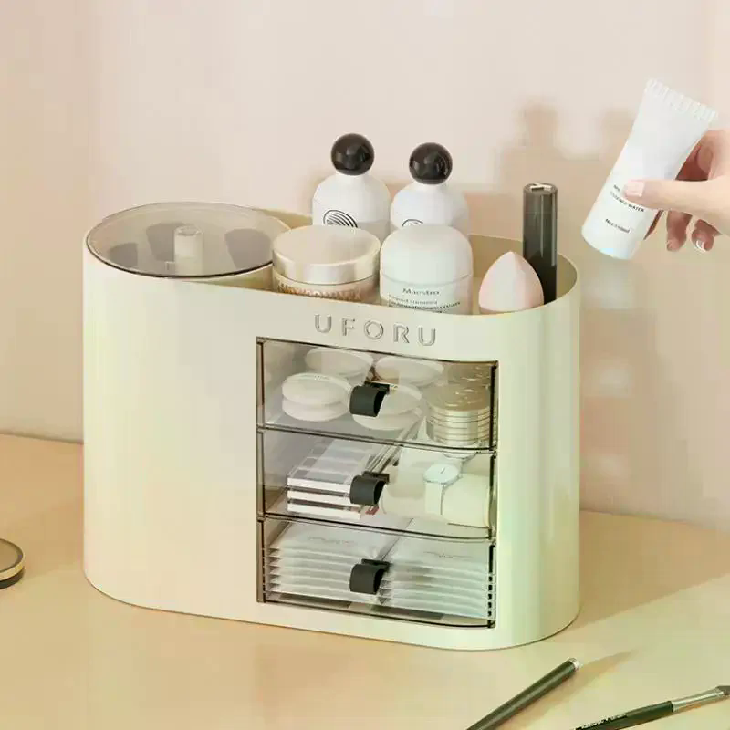 منظم مكياج بآلية رفع تلقائي، ط - مراجعة Beauty Makeup Vanity Set وسعره