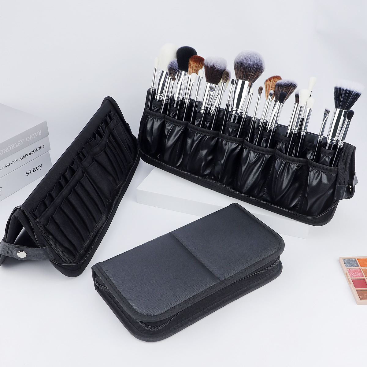 حقيبة مكياج كبيرة سوداء قابلة  - مراجعة Beauty Makeup Organizer وسعره