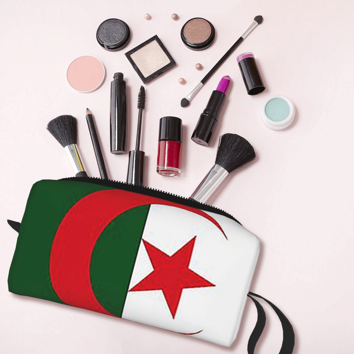 حقيبة مكياج بتصميم علم الجزائر - مراجعة Makeup Beauty Official وسعره