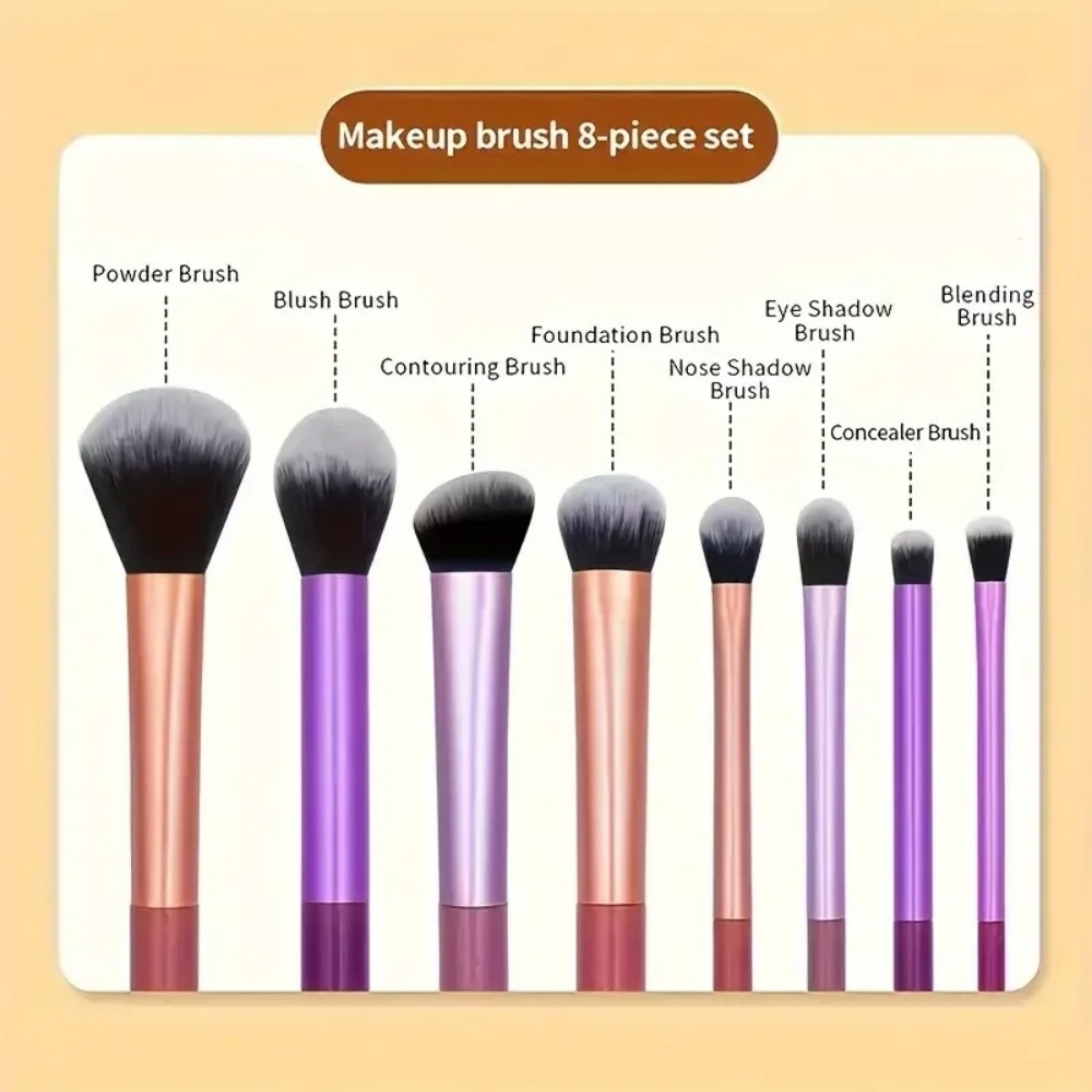 مجموعة فرش مكياج مكونة من 8 قط - مراجعة Huda Beauty Makeup Brush Set وسعره
