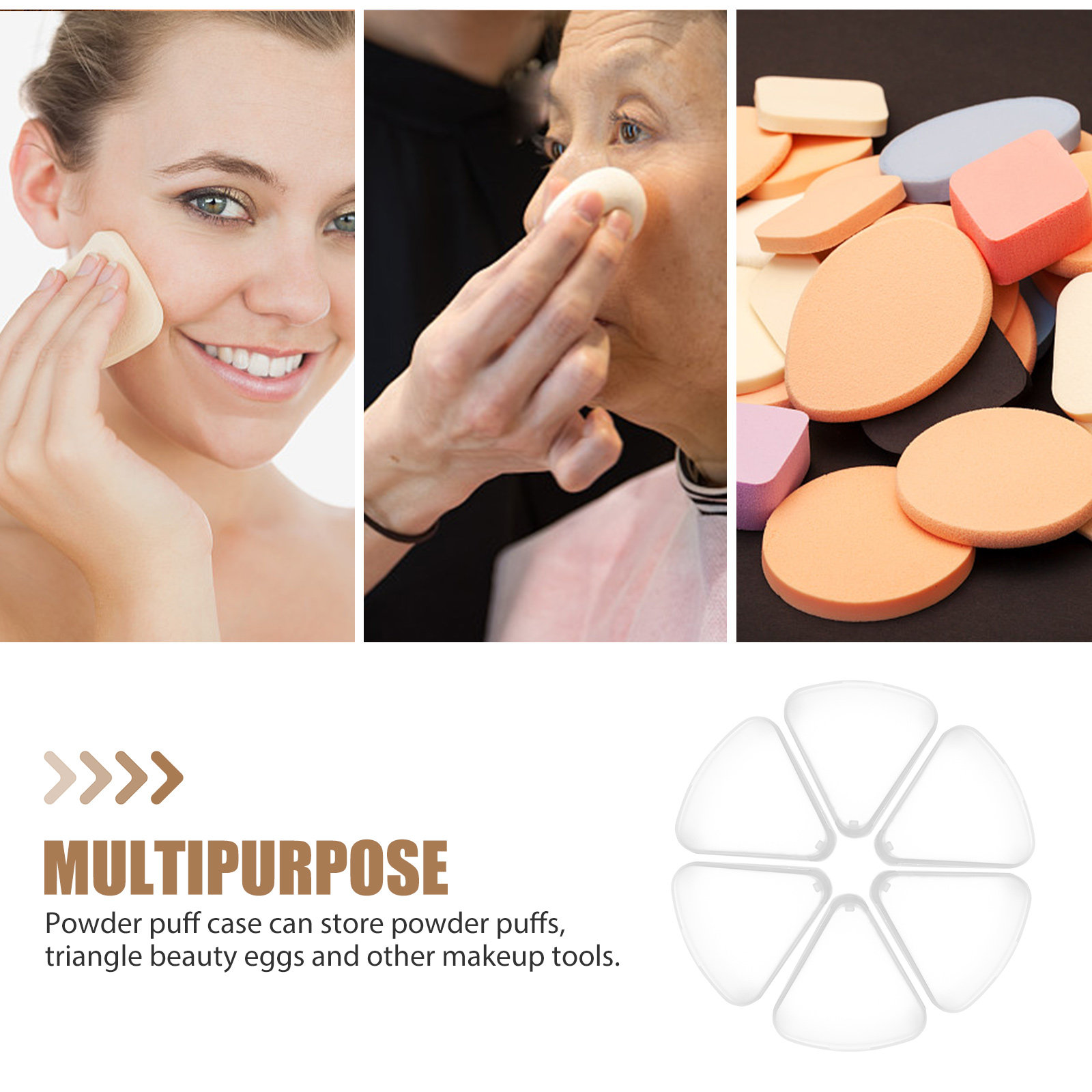 6 قطع حافظة إسفنج مكياج مثلثة  - مراجعة Beauty Makeup Organizer وسعره