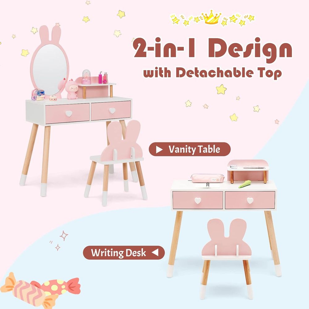 طاولة مكياج خشبية للأميرات الص - مراجعة Beauty Makeup Chair وسعره