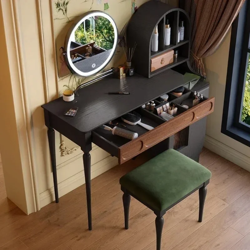 طاولة تجميل سوداء مع درج وكرسي - مراجعة Beauty Makeup Vanity Set وسعره