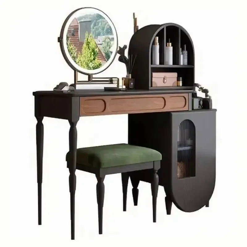 طاولة تجميل سوداء مع درج وكرسي - مراجعة Beauty Makeup Vanity Set وسعره