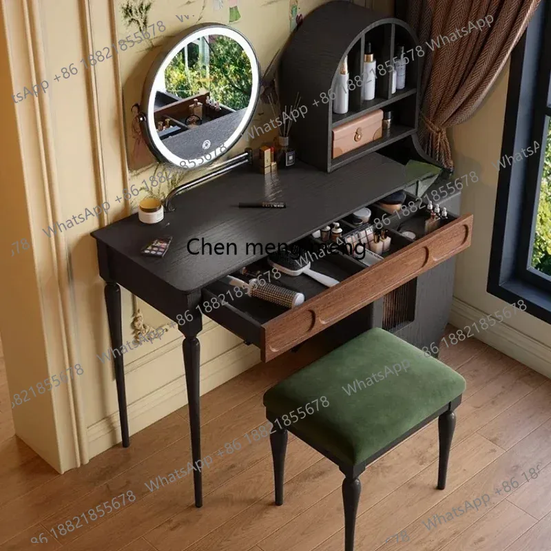 طاولة تجميل سوداء مع درج وكرسي - مراجعة Beauty Makeup Vanity Set وسعره